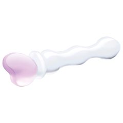 GLAS - heart-shaped glass dildo (transparent)