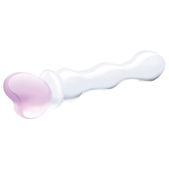 GLAS - heart-shaped glass dildo (transparent)