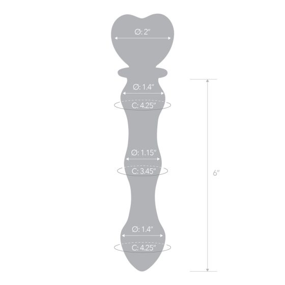 GLAS - Heart Glass Dildo (Transparent)