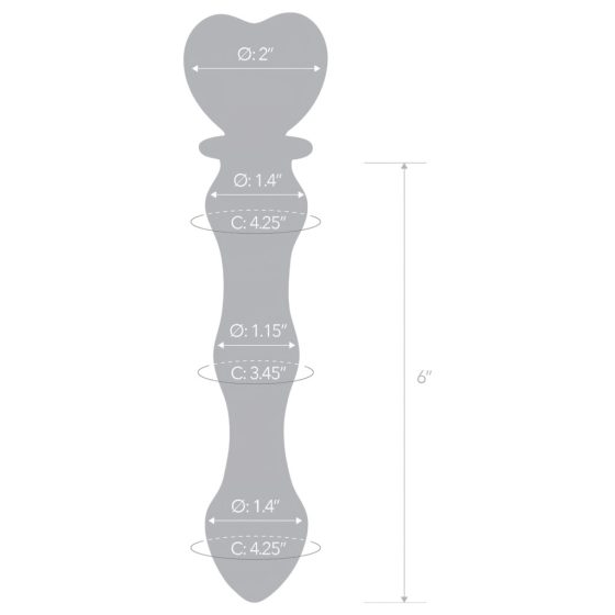 GLAS - Heart Glass Dildo (Transparent)