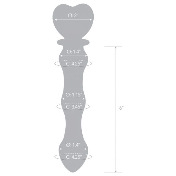 GLAS - heart-shaped glass dildo (transparent)