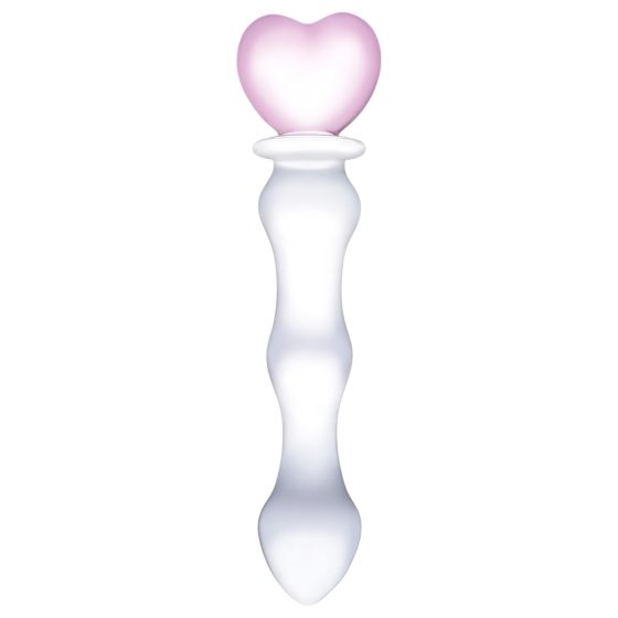 GLAS - heart-shaped glass dildo (transparent)