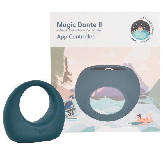 Magic Motion Dante II - Smart Rechargeable Vibrating Cock Ring (Blue)