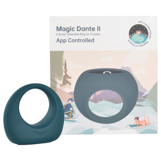 Magic Motion Dante II - smart, rechargeable vibrating penis ring (blue)