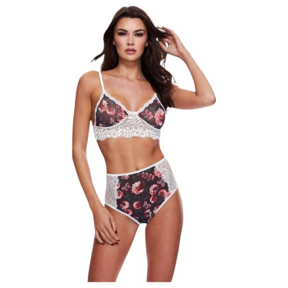 Baci - Floral Lace Bra Set with High Waist