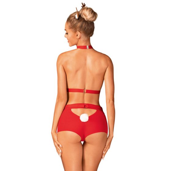 Obsessive Ms Reindy - Women's Reindeer Costume Set (2-Piece) - Red