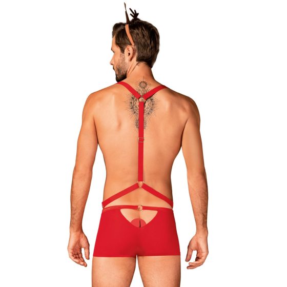 Obsessive Mr. Reindy - Men's Reindeer Costume (3-Piece) - Red