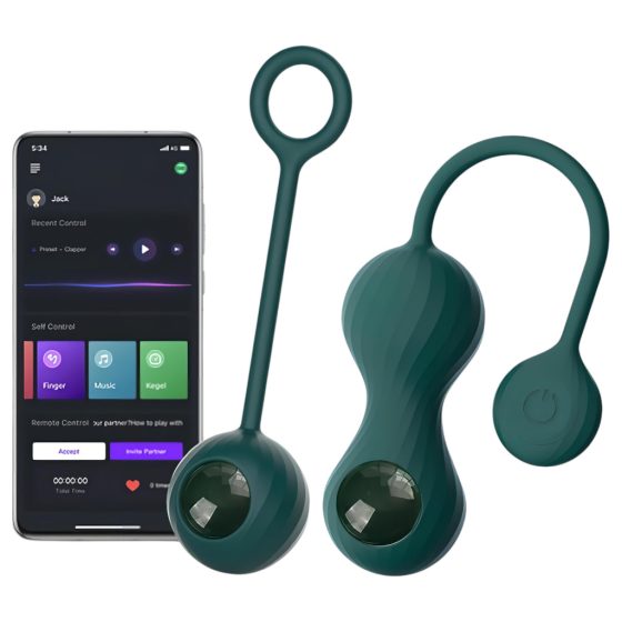 Magic Motion Crystal Duo - Smart Kegel Ball Set - Green - (2-Piece)