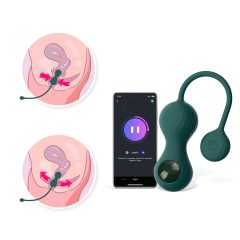   Magic Motion Crystal Duo - Smart Kegel Ball Set - Green - (2-Piece)