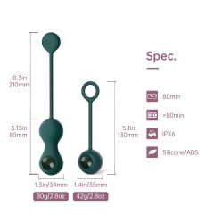   Magic Motion Crystal Duo - Smart Kegel Ball Set - Green - (2-Piece)