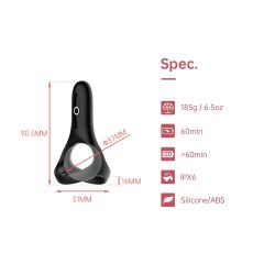   Magic Motion Rise - smart, rechargeable vibrating penis ring (black)