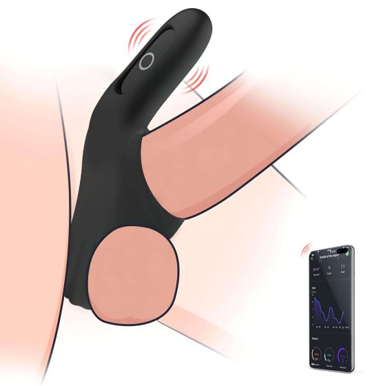 Magic Motion Rise - smart, rechargeable vibrating penis ring (black)