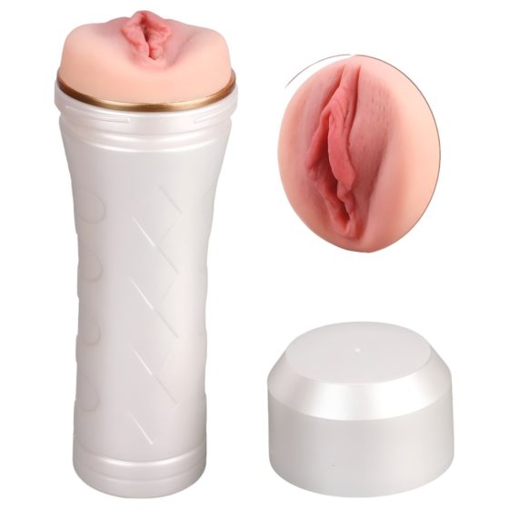 Tracy's Dog 3D Stroker - Lifelike Pussy in Case (White-Natural)