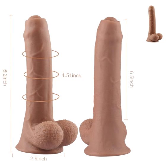 Tracy's Dog Uncut Foreskin - Testicle Dildo (21cm) - Natural